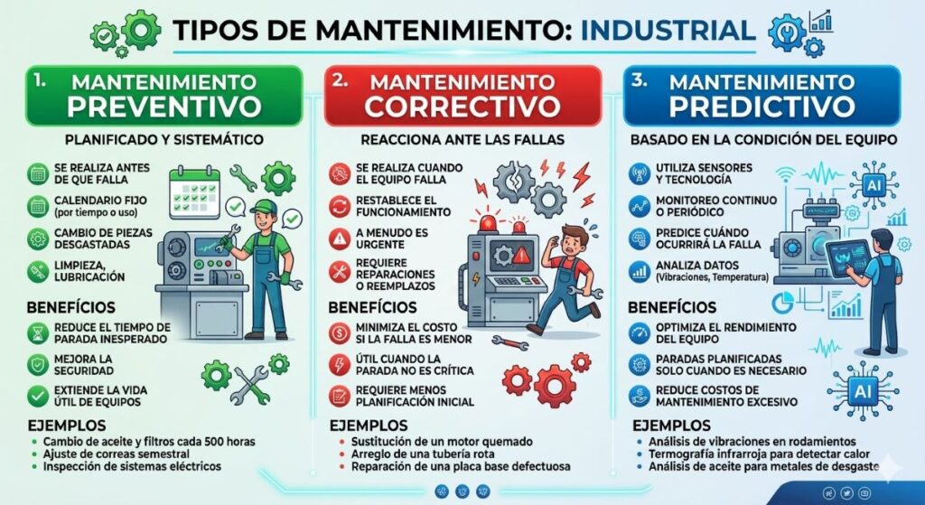 Tipos de mantenimiento preventivo correctivo y predictivo