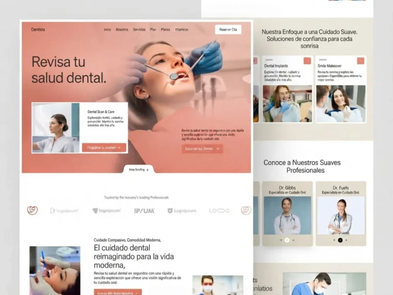 Web de clínicas y salud vista en varios dispositivos