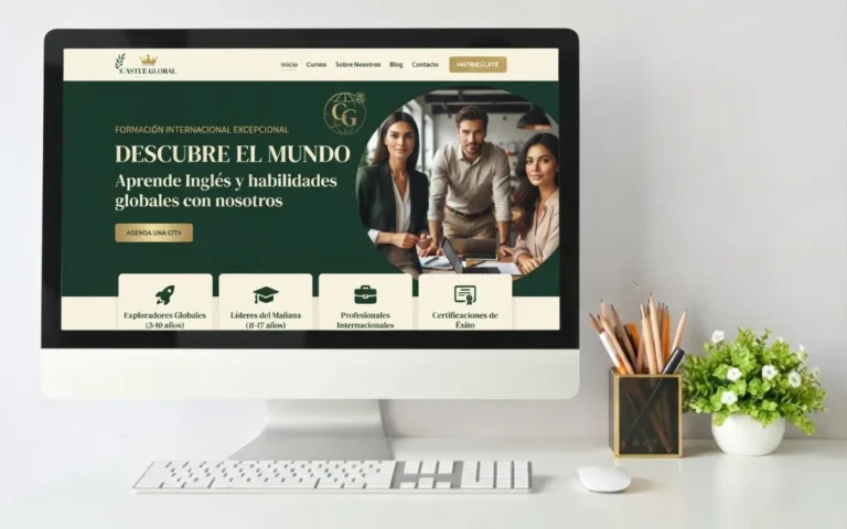 Web de academias y formación vista en varios dispositivos