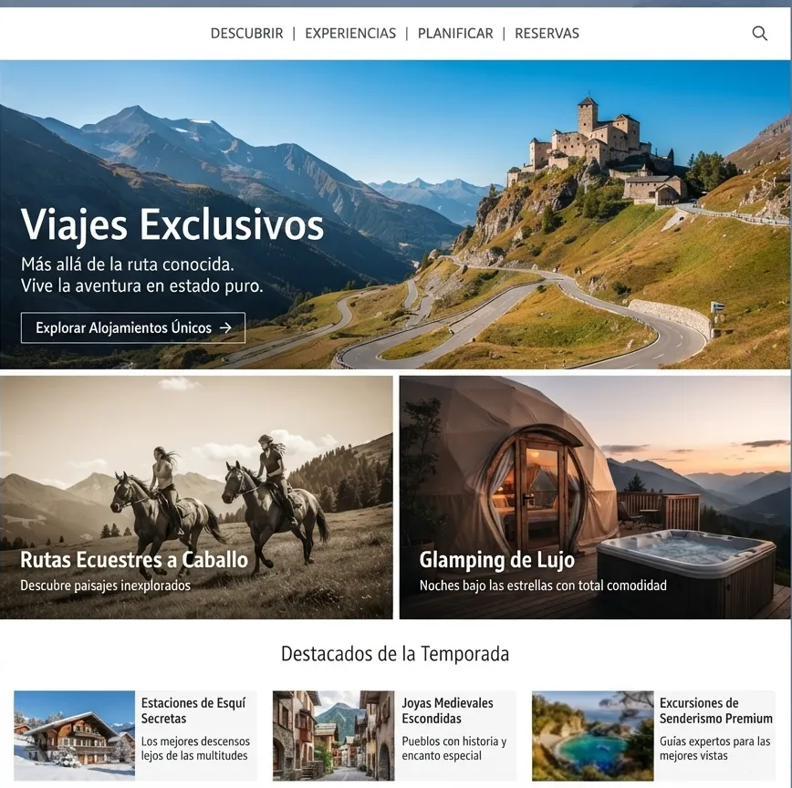 Ejemplo de diseño web para una agencia de viajes