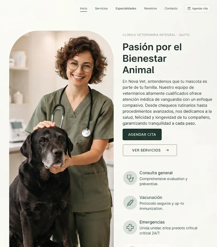 Web de clínica veterinaria optimizada para SEO local