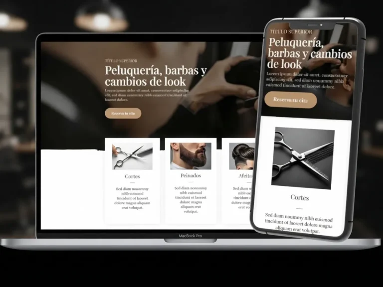 Web de estética y belleza vista en varios dispositivos